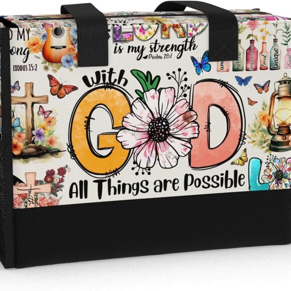 Large Aesthetic Tote with Versatile Pockets - Christian Faith Gift for Women - Picture 1 of 6